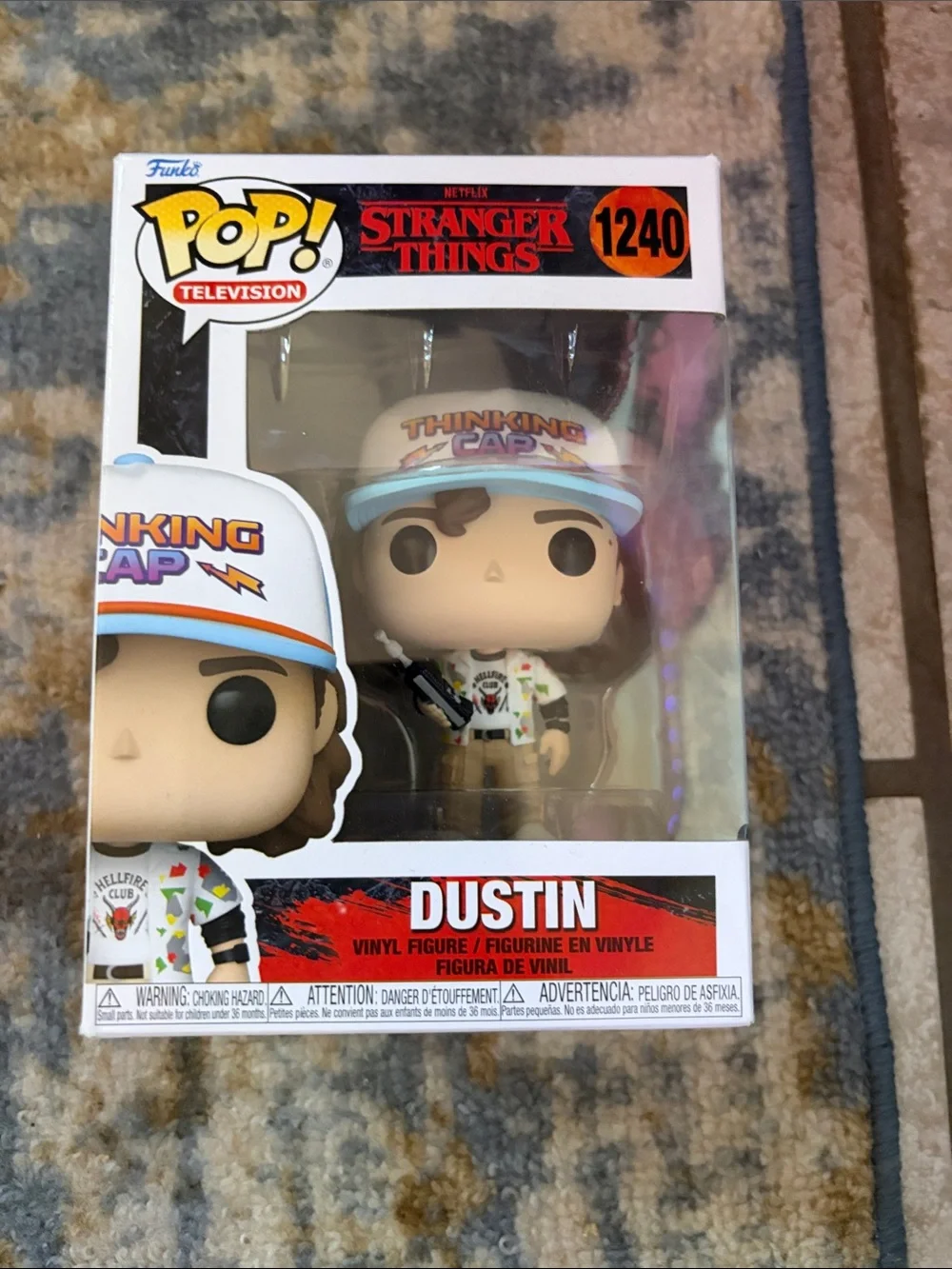 Funko Pop! Dustin Figure with White and Blue Thinking Cap